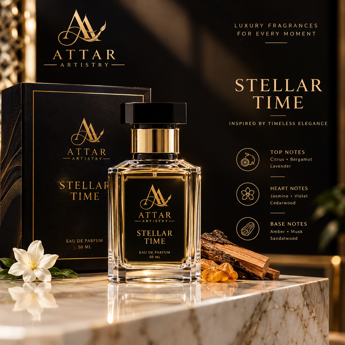 Stellar Time Eau de Parfum 50ml | Attar Artistry